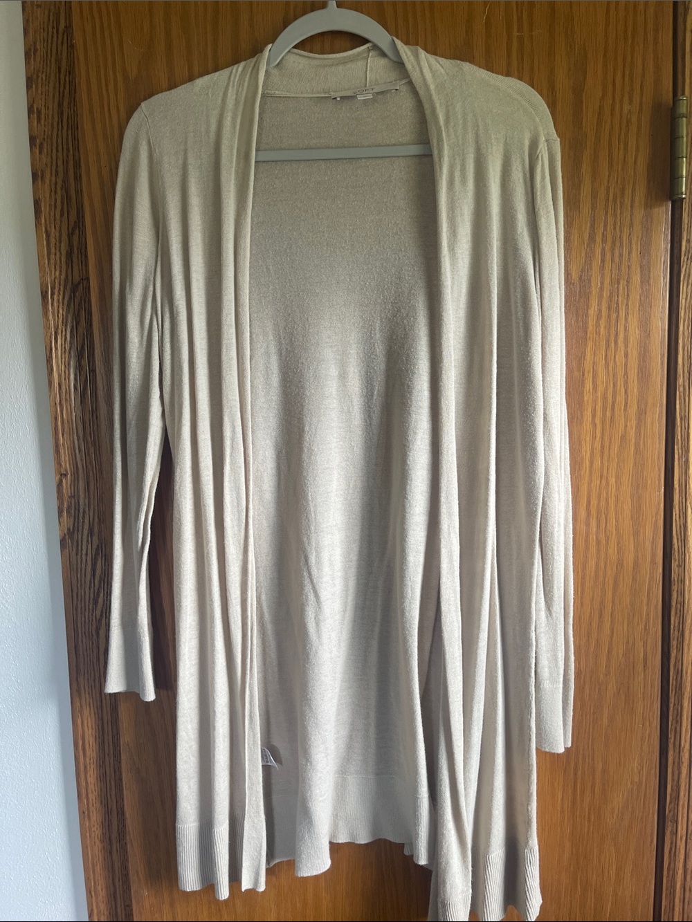 LOFT Light Beige Open-Front Cardigan